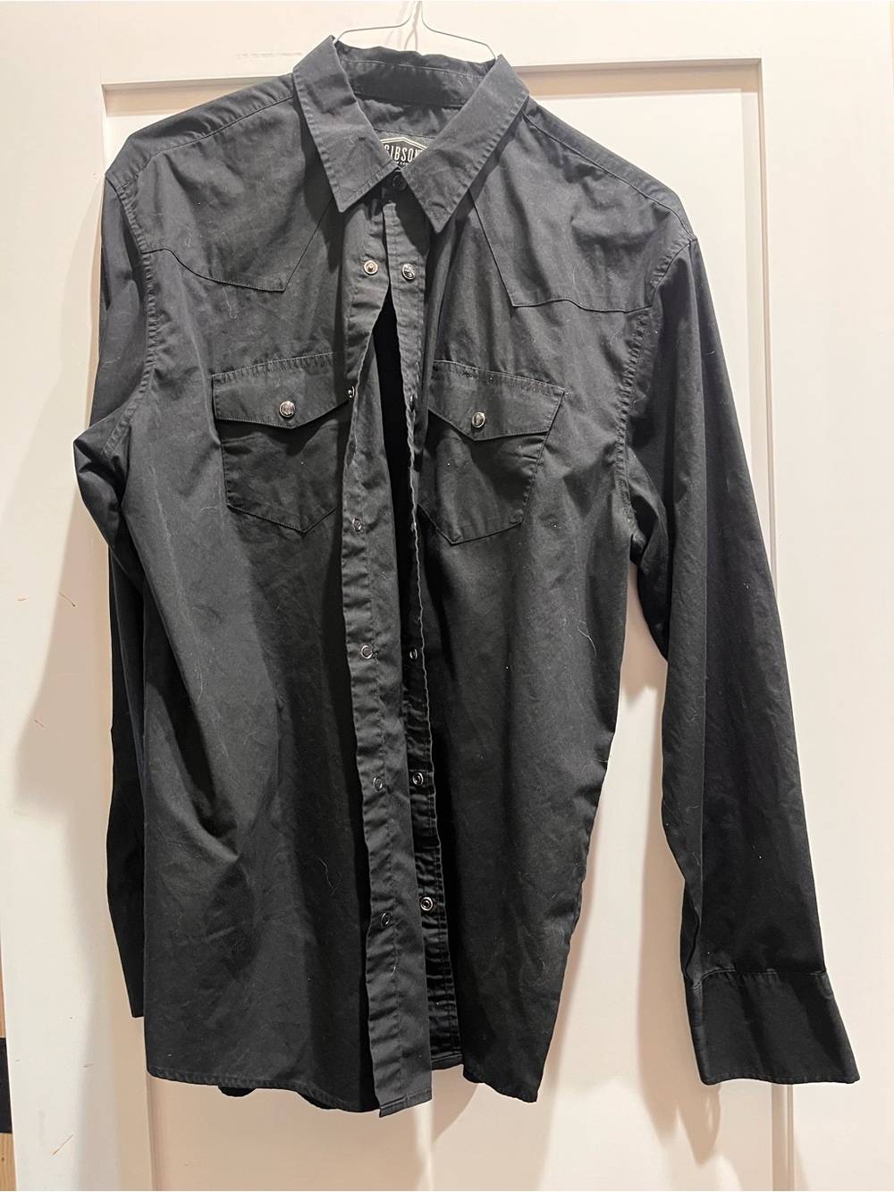 Gibson Black Western-Style Snap Button Shirt